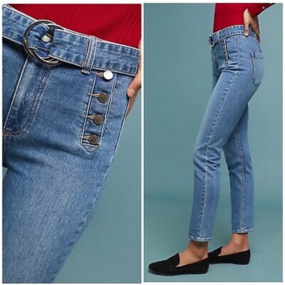 Paige Sarah Slim jeans, exposed buttons, size 27